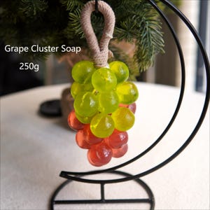 Handmade Grape Soap Thanksgiving Hostess Gift Teacher Appreciation Present Fruit Shape Soap Fall Home Decor Eco Friendly Gift Box