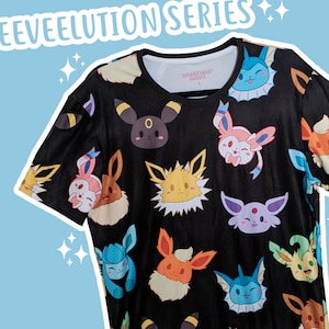 Hodgepodge Eeveelution - zwart T-shirt