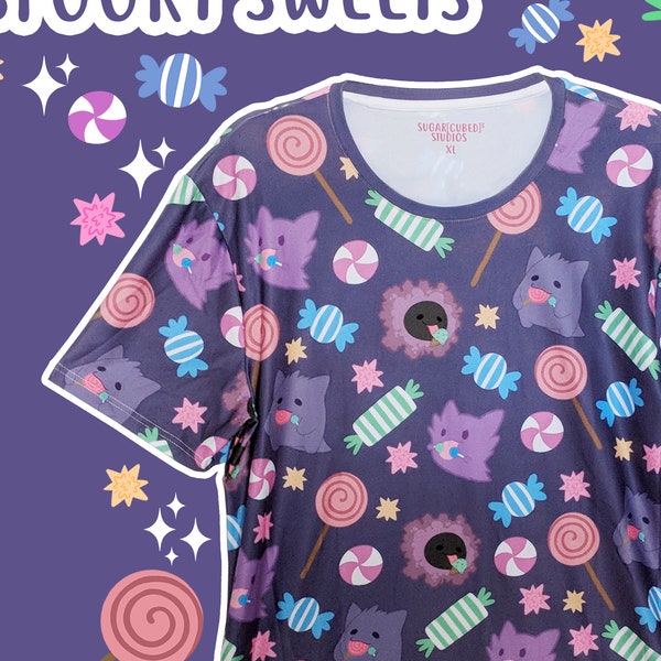 Spooky Sweets featuring Ghost Monsters - Purple T-shirt