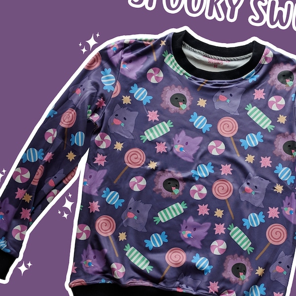Spooky Sweets featuring Ghost Monsters - Purple Sweater