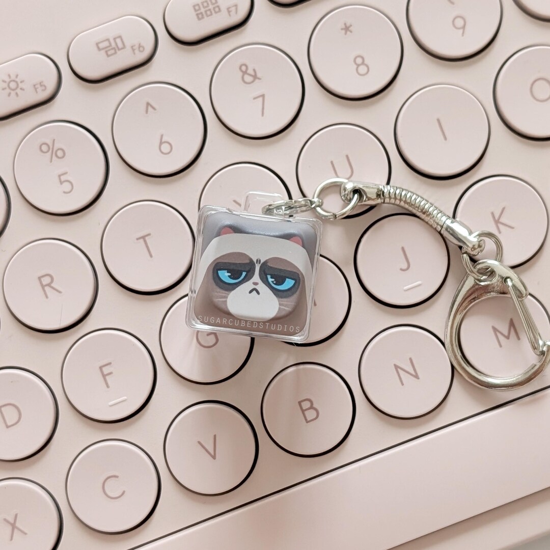 Grumpy Cat - Fidget Keycap Keychain - Etsy