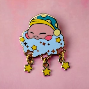 Sleepy Kirby - Dangle Enamel Pin