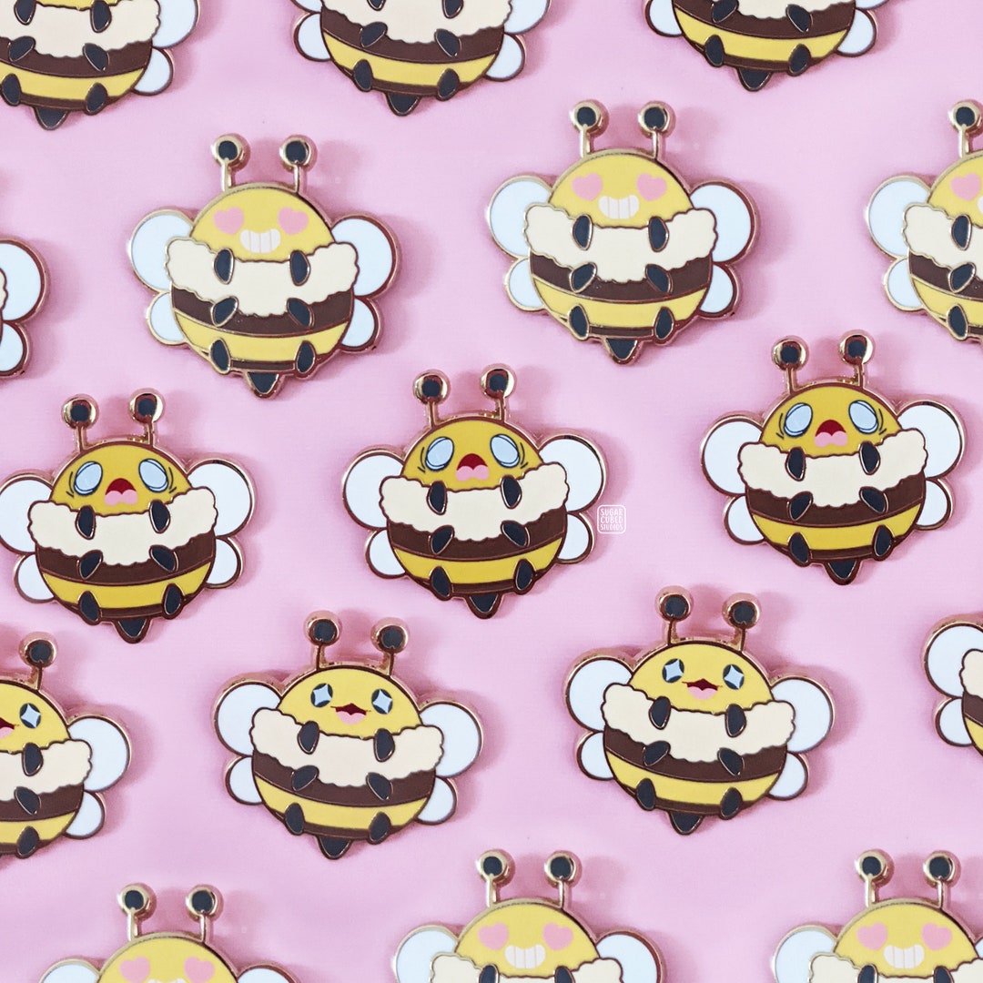 Beemoji Emoji Bee Hard Enamel Pin, Gold Plated, 1.00 - Etsy