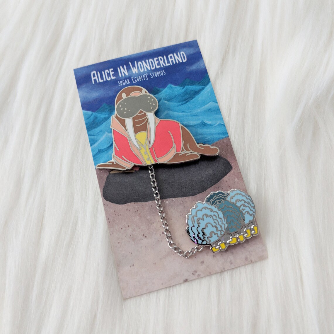 Walrus and the Clams Enamel Pin Alice in Wonderland Hard Etsy