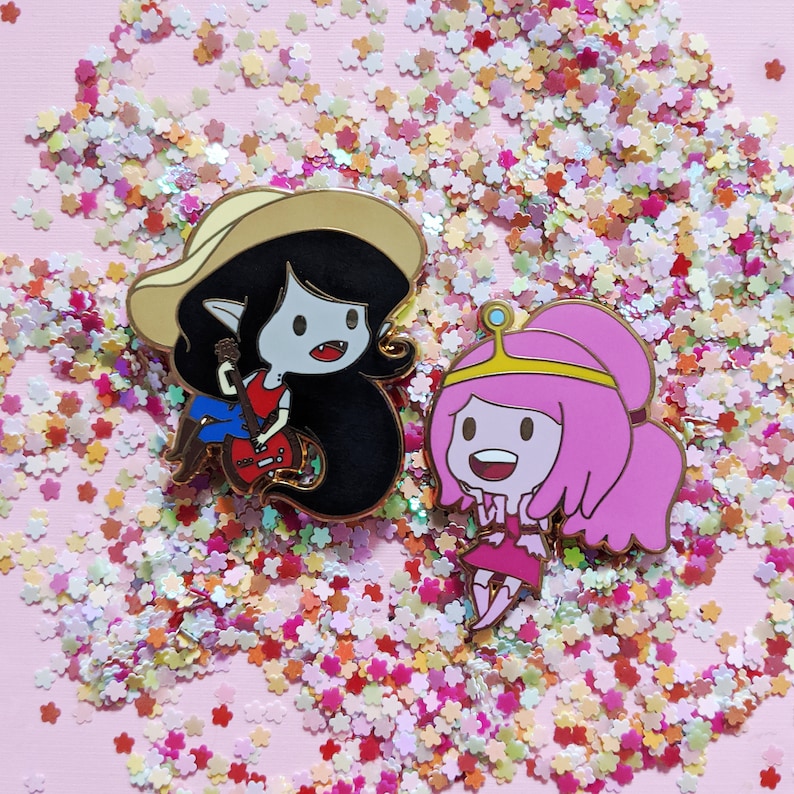 Marceline and Princess Bubblegum What was Missing Adventure Time Enamel Pin 1.75 image 1