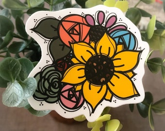 sunflower bouquet sticker