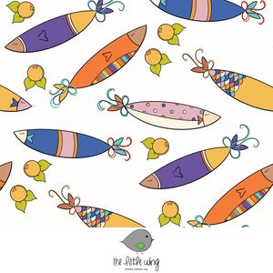 bunch of sardines * sardine * coastal style * lemons * citrus * glass can wrap file *DIGITAL DOWNLOAD*