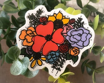 summer wedding bouquet sticker