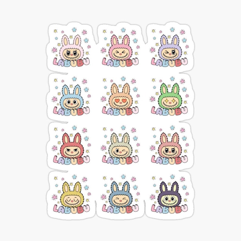 Labubu Clipart PNG Bundle – Cute Labubu Characters, Kawaii Design Cute ...