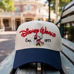 Disney World-hoed met Mickey en Minnie, Disney baseballpet 1971, retro geborduurde Disney-hoed cadeau voor parkuitstapjes en fans, magische parkhoed afbeelding 4
