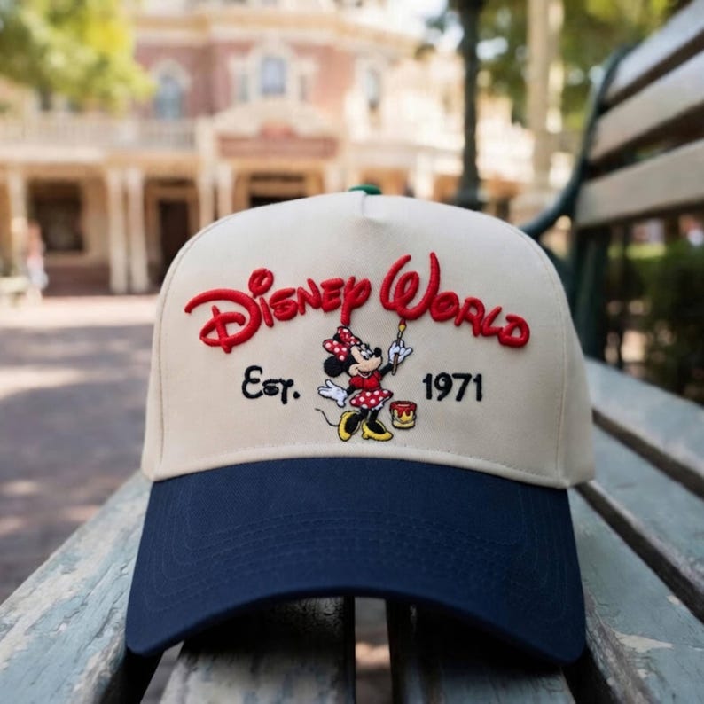 Disney World-hoed met Mickey en Minnie, Disney baseballpet 1971, retro geborduurde Disney-hoed cadeau voor parkuitstapjes en fans, magische parkhoed afbeelding 4