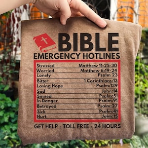 Bible Emergency Hotlines PNG, Christian Scripture Reference Clipart, Faith Quote Design, Religious Digital Download, Inspirational Bible PNG