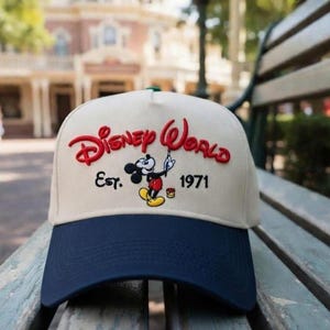 Disney World-hoed met Mickey en Minnie, Disney baseballpet 1971, retro geborduurde Disney-hoed cadeau voor parkuitstapjes en fans, magische parkhoed afbeelding 5