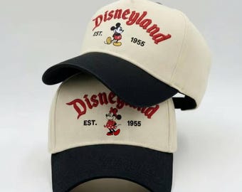 Vintage Disneyland Hut mit Mickey, Disney 1955 Baseballkappe, Retro gestickter Disney Hut Geschenk für Park Trips & Fans, magischer Park Hut