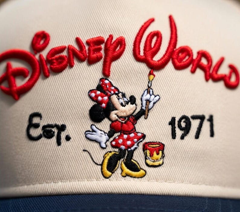 Disney World-hoed met Mickey en Minnie, Disney baseballpet 1971, retro geborduurde Disney-hoed cadeau voor parkuitstapjes en fans, magische parkhoed afbeelding 2
