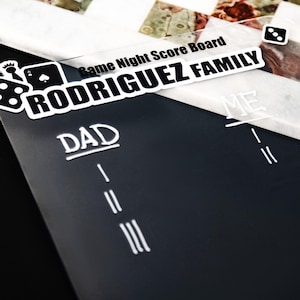 Marcador de ajedrez acrílico / Registro de puntuación para noches de juego con amigos / Hoja de puntuación reutilizable