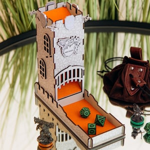 Customize Your Dice Tower. Perfect for DnD & RPG Games. Personalized Gift For Him. Wooden Dice Tray. Dungeons and Dragons Gifts.