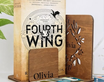 Personalized Wooden Book Holder, Book Nook Desk Organizer, Personalized Mom Gift, Mothers Day Gift