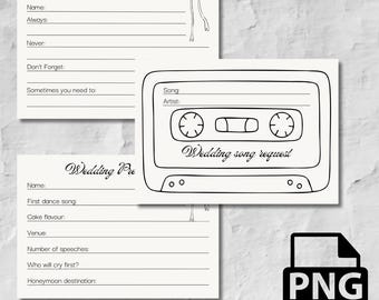 Wedding Game Bundle: Predictions, Advice, Song Requests (Digital Download)