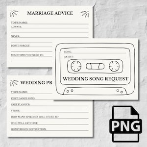 Fête de fiançailles douche nuptiale réception enterrement de vie de jeune fille activité de jeu - prédiction de mariage, conseils pour le mariage et demandes de chanson cartes de jeu