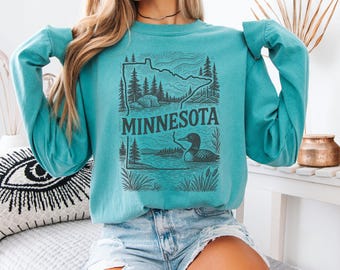 Comfort Colors Minnesota Long Sleeve, Minnesota Nature Long Sleeve, Gift for Her, Birthday Gift, Minnesota Nature, Vacation Shirt,SOTA Shirt