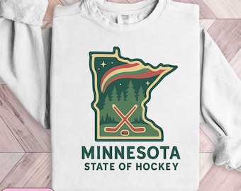 Comfort Colors Minnesota Wild Sweatshirt, NHL Wild Sweatshirt, Gift for MN Lover, Holiday Gift, MN Wild Crewneck,Minnesota Hockey Sweatshirt