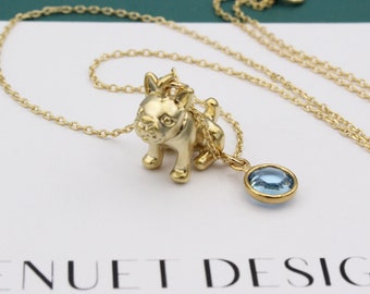 Gold French Bulldog Charm Pendant | Daughter's Dog Necklace | Frenchies | Pet Lover's Gift | Dog Walker Jewelry