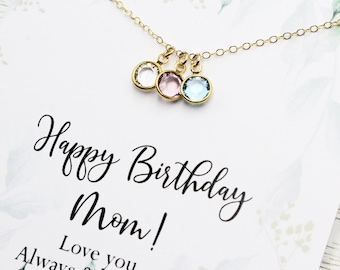Personalized Mom Necklace | Select Message Card | Personalized Grandma Gift  Birthday Jewelry for Her