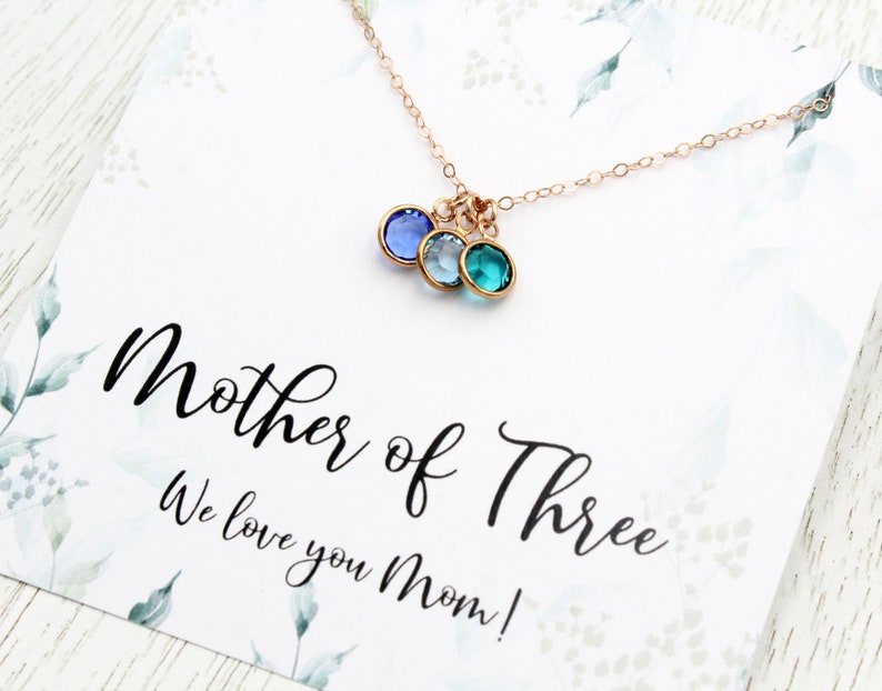 Mother's Day Birthstone Necklace Gift Personalized Necklace Select Message Card Personalized Grandma Gift Crystal Gift for Her image 4