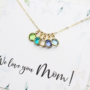 Mother's Day Birthstone Necklace Gift Personalized Necklace Select Message Card Personalized Grandma Gift Crystal Gift for Her image 3