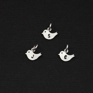 Schmuck hinzufügen, Charme, 1 (ein) personalisierte Silber Vogel - hinzufügen zu jedem Armband oder Halskette, Initial Charme, Monogramm Buchstabe Charme