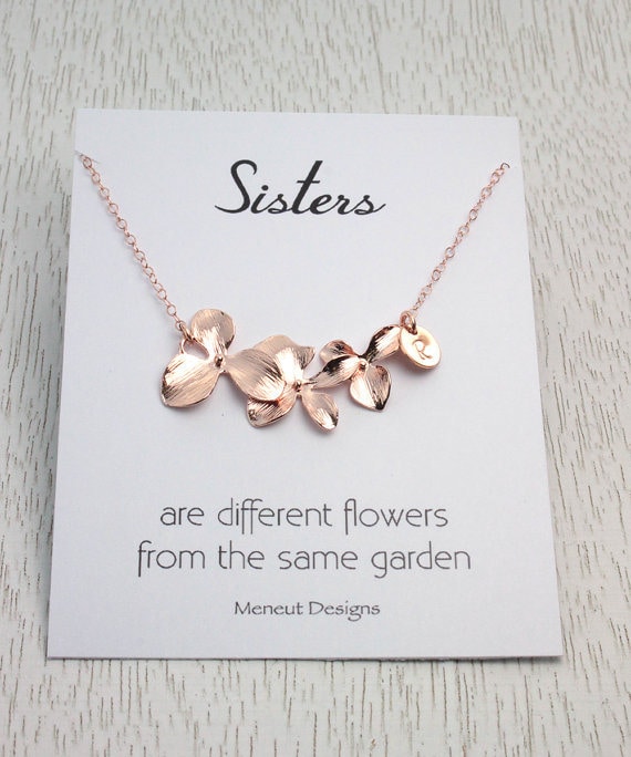 Rose gold sister best sale necklace