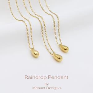 Gouden sierlijke traanketting, minimale alledaagse waterdichte sieraden, kleine bedelhanger, verjaardagscadeau voor haar, alledaagse sieraden