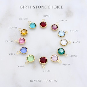 Add on Jewelry Charm, Crystal Birthstone, Rose gold,Gold or Silver Frame, Add to your Necklace or Bracelet, Choice of Birthstones