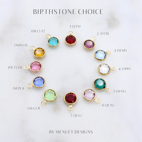 Add on Jewelry Charm, Crystal Birthstone, Rose gold,Gold or Silver Frame, Add to your Necklace or Bracelet, Choice of Birthstones