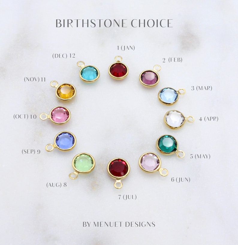 Add on Jewelry Charm, Crystal Birthstone, Rose gold,Gold or Silver Frame, Add to your Necklace or Bracelet, Choice of Birthstones image 1