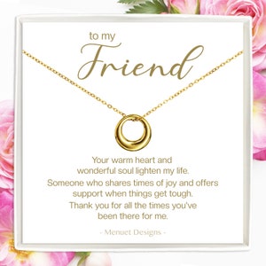 Gouden vriendschapsketting | Zilveren hanger eeuwigheid | BFF-sieradencadeau | Minimale ronde schakelketting | Zilver | Waterdichte sieraden