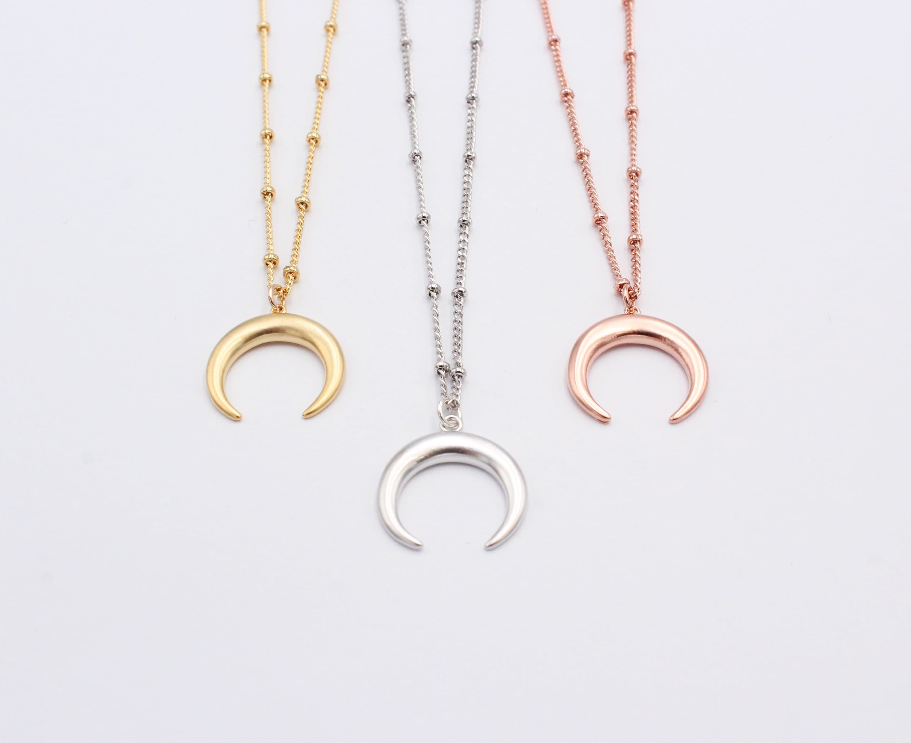 rose gold moon pendant
