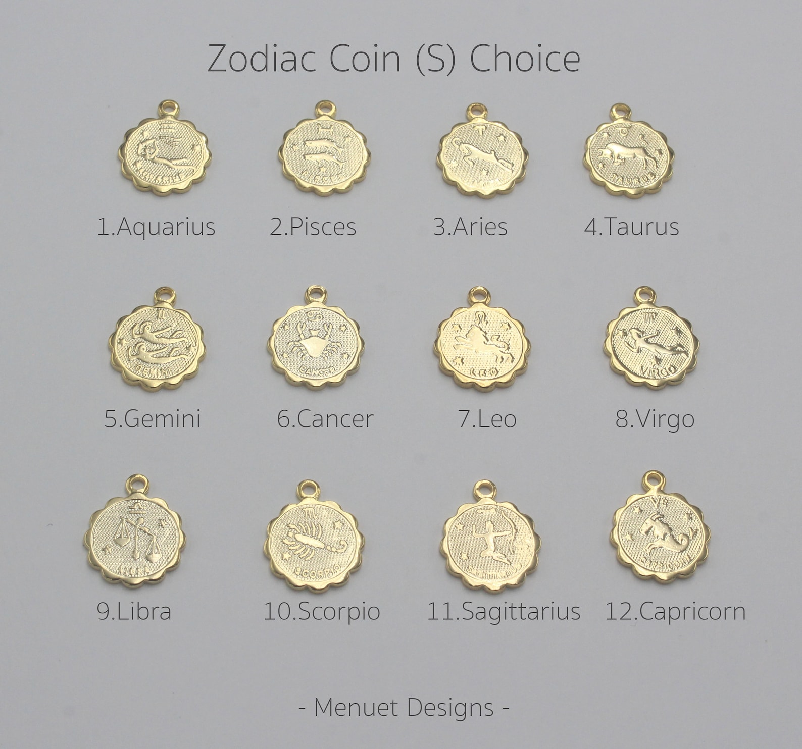 Silver zodiac coin necklace Clearance