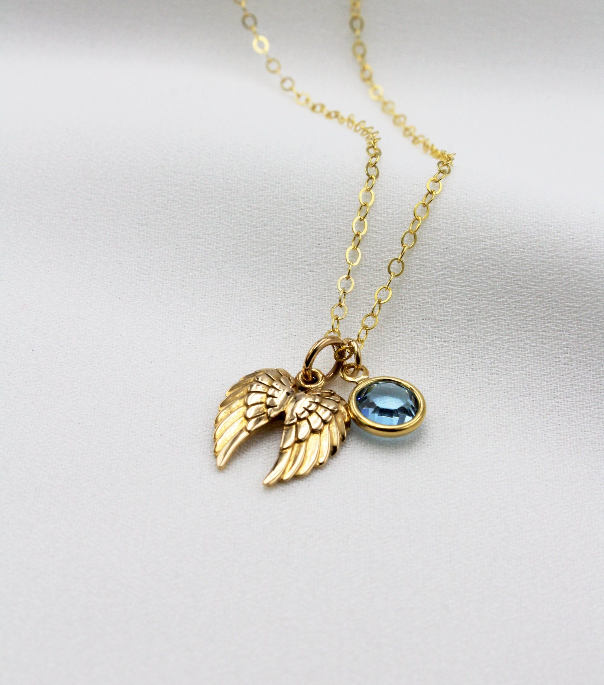 Angel birthstone hotsell necklace