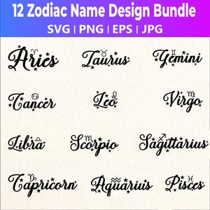Zodiac Symbols Svg Bundle, Horoscope Svg, Astrology Signs svg, Zodiac Signs Svg, Scorpio Aries Svg, Leo Svg, Libra Svg, Svg Files For Cricut