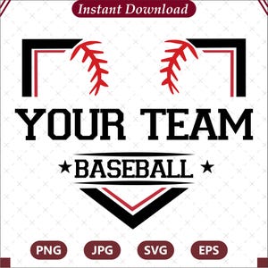 野球SVG PNG、野球チームテンプレート、野球マスコットSVG、マスコットテンプレートSVG、野球シャツ、野球ママ、パーソナライズされたチームロゴ