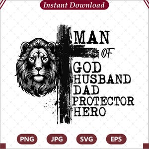 Dad png, Christian png, Man of God png, Bible verse png, Jesus png, Dad Lion png, Fathers Day png, Christian cross png, Christian dad png