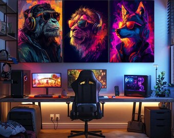 Impressions Animal Gamer Graffiti : lot de 3 (téléchargement numérique)