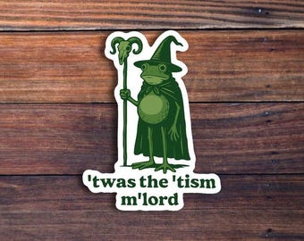 Funny Frog Wizard Sticker, Autism Gift, Weirdcore Meme