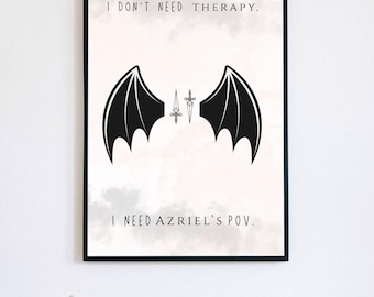 ACOTAR Azriel Print: Night Court Fan Art - Bookish Quote (Digital Download)