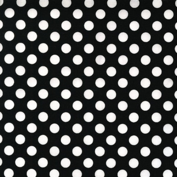 Spot on Black Medium Dots - Robert Kaufman Fabrics