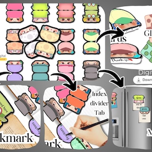 Foldable PNG clipart Cute Character Craft Printable DIY |Bookmarks | Gift Tags | Index Divider Tabs | Card | Instant Download