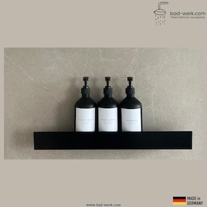 High-quality shower shelf made of stainless steel or colored, shower shelf for adhesive installation, bathroom shelf without drilling, shower shelf black