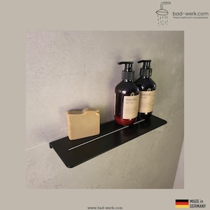 Minimalist shower shelf, shower shelf in black or white, modern bathroom shelf, shower shelf black
